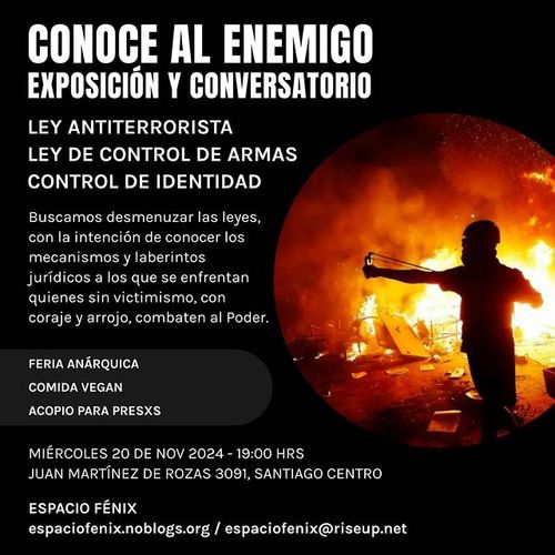 Conoce al enemigo: Exposición y conversatorio leyes represivas